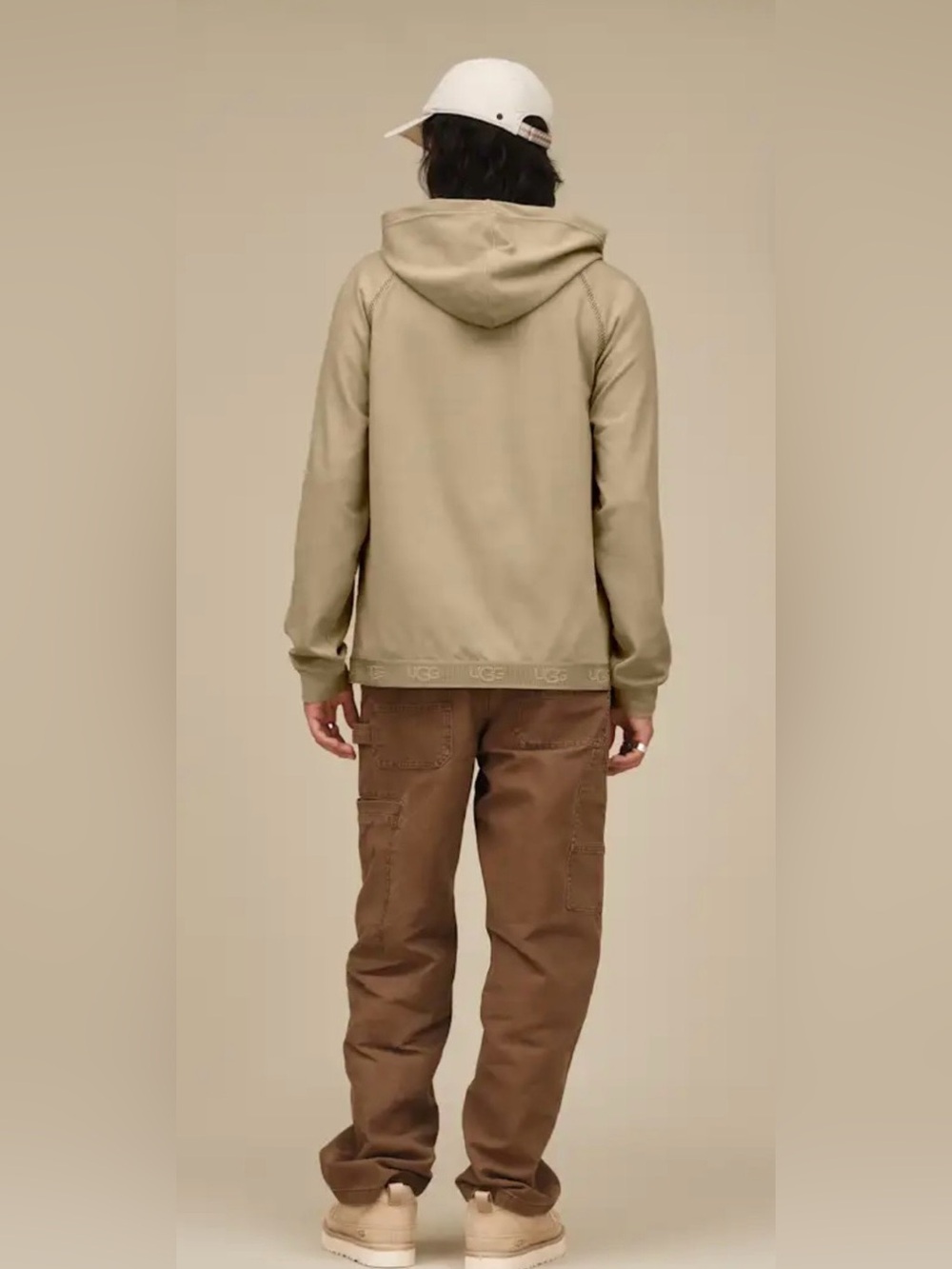 UGG Men's Beige Hooded Pullover Sweatshirt - Picture 4 of 7